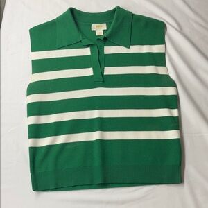 Anthropologie Maeve Green Knit Vest Top